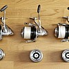 3 x Shimano Aero Technium 10000 XSC + 3  Ersatzspulen + Whiplash Crystal