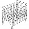 Gitterwagen Zusammenklappbar für Wäschelogistik. Klappbare armierter Rollwagen (Gitterwagen, Rollenkorb, Ballwagen).