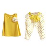 Sannysis Kind-Mädchen-Punkt-Blumen-Set Weste Hosen Kleidung (110, Gelb)