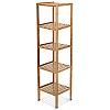 Relaxdays Badregal Bambus HBT: 140 x 34 x 34 cm Schickes Bambusregal mit 5 Ablagen aus natürlichem Holz Standregal als Küchenregal oder Holzregal zur Aufbewa